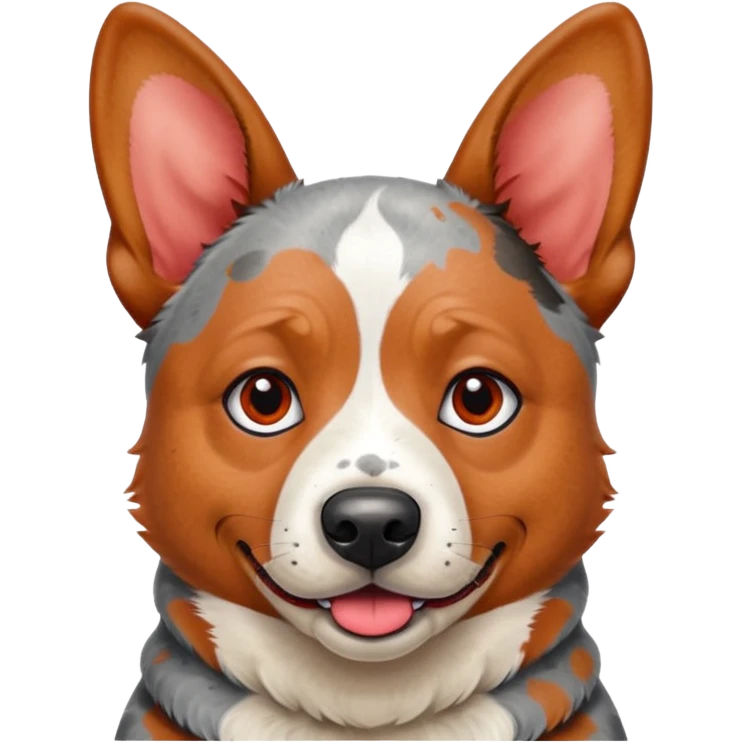 Chunky Australian cattle dog with ears up begging emoji