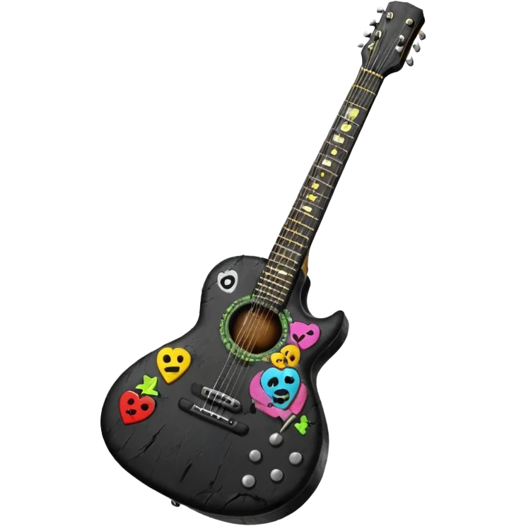 guitar with emo style emoji