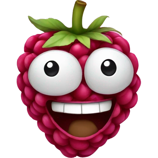 Happy raspberry emoji