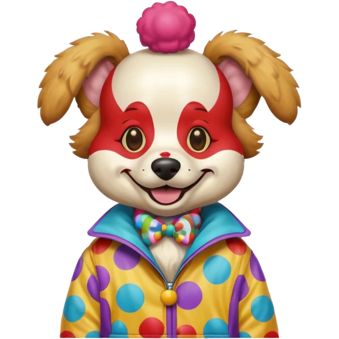 Dog clown, jacket emoji