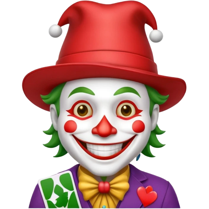 poker card with a funny jolly joker emoji