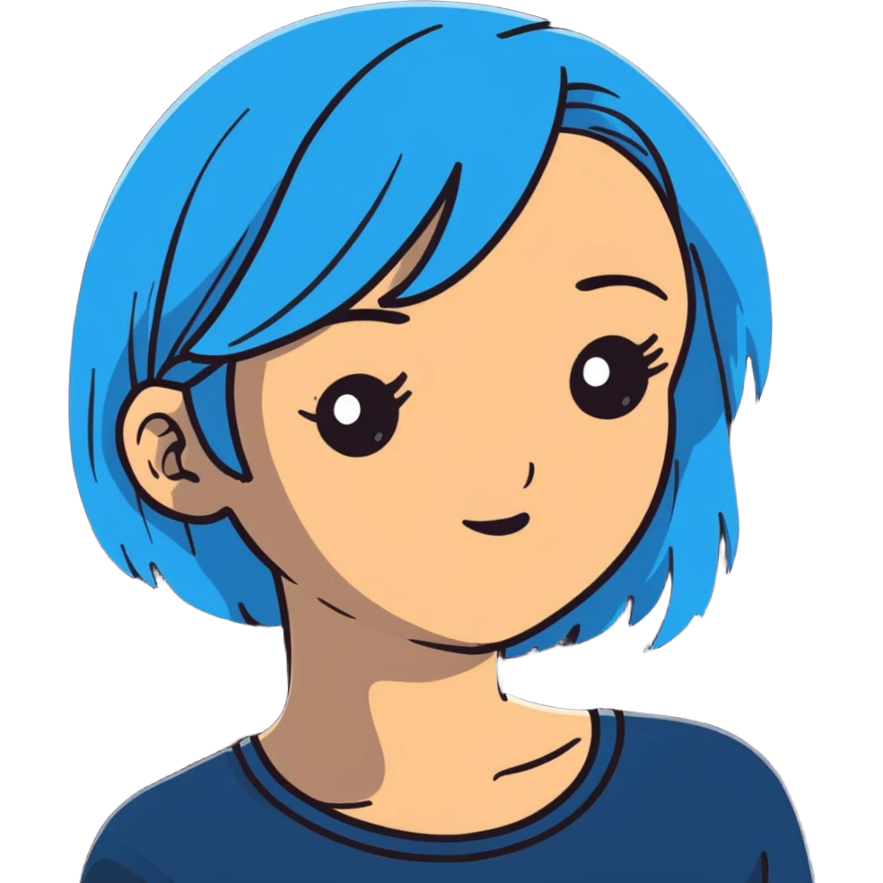 woman with blue hair emoji
