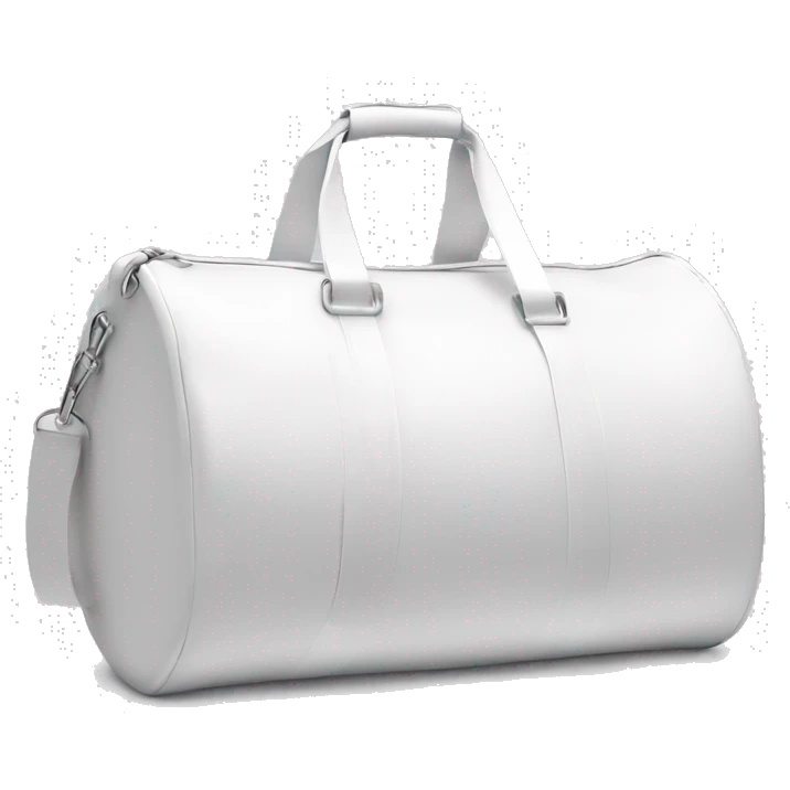 all white duffle bag with white strap emoji