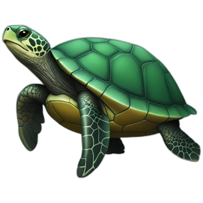 green turtle in black hoodie emoji