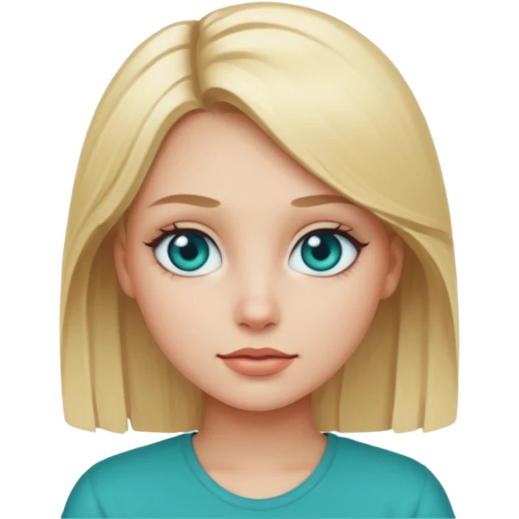 Blonde girl with teal eyes  emoji