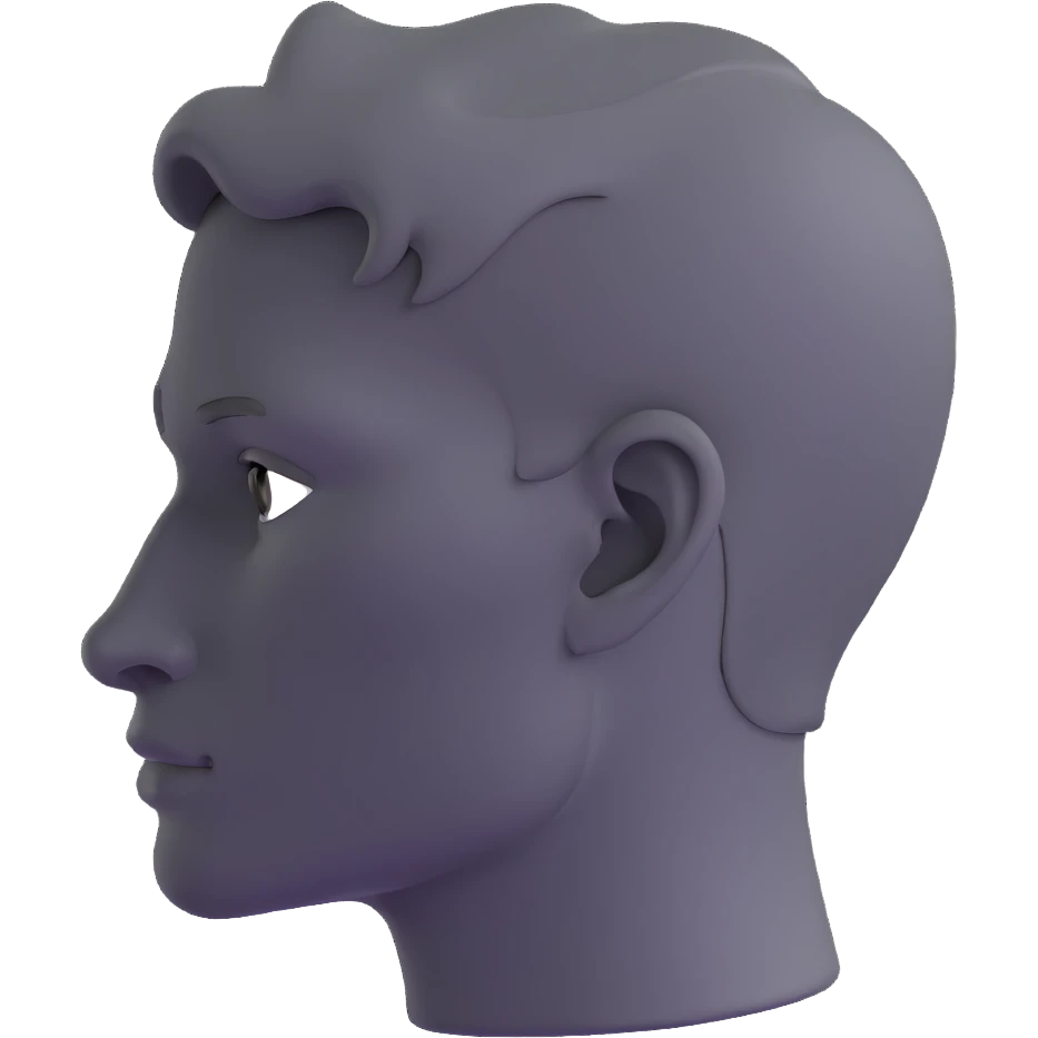 gray human profile side view of face emoji