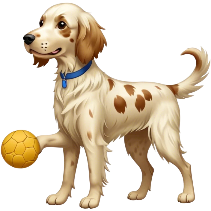 English setter playing pickleball emoji
