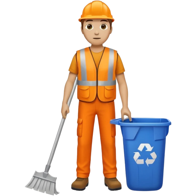 waste-management, safety vest, trash picker, cleaning up trash, full body emoji