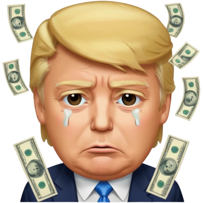 Donald trump qui pleur de l’argent emoji