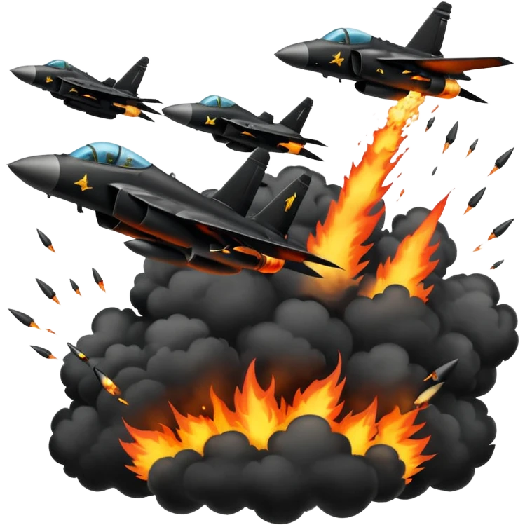 Fighter jets dropping bombs emoji