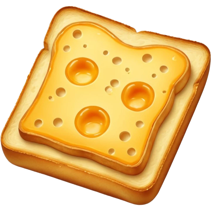 Closed cheese toast without a face emoji