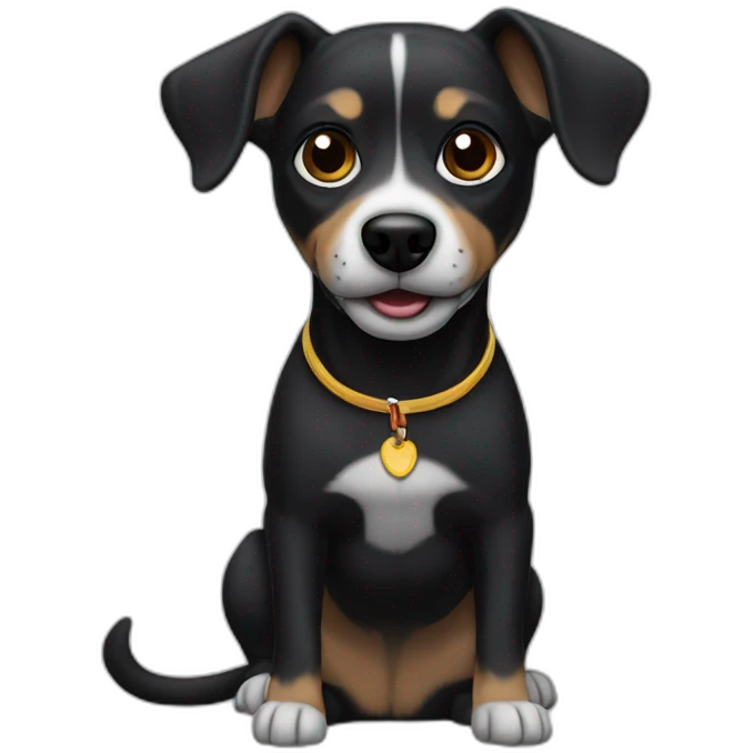 mexican hailess dog black emoji