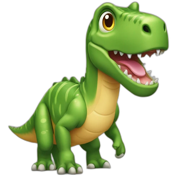 La tête d'un dinosaures qui rigole emoji