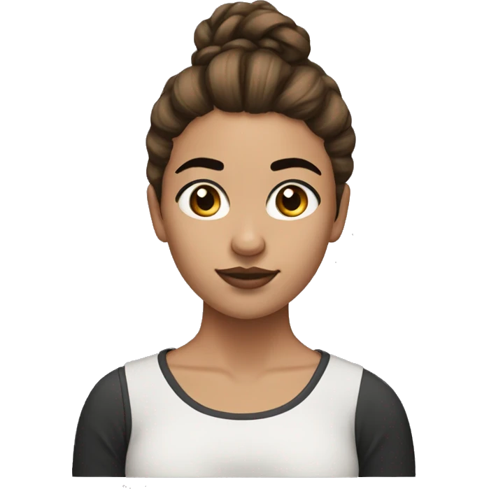girl with messy bun Brown hair very thick black eyebrows  emoji