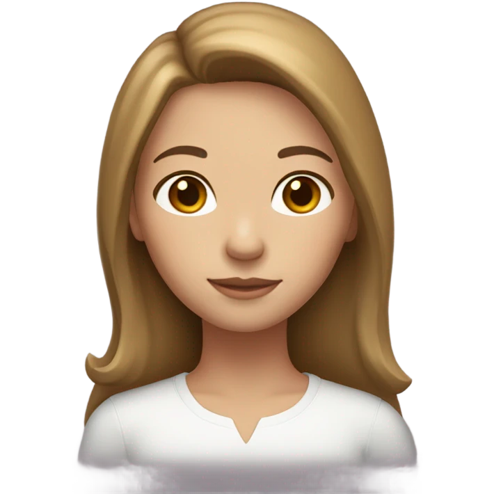 a girl with lightbrown hair up to her shoulders with brown eyes emoji