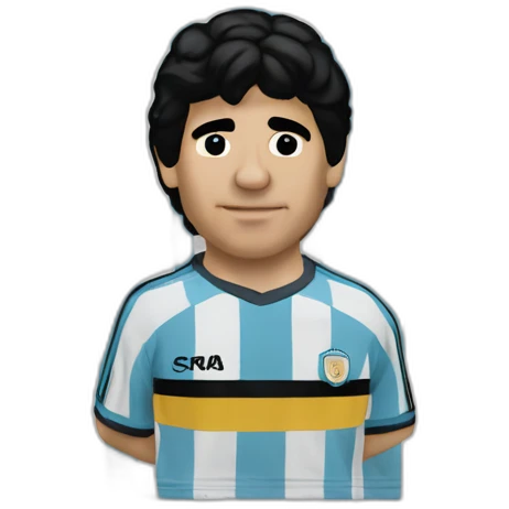 Maradona 86 argentina stripes tshirt emoji