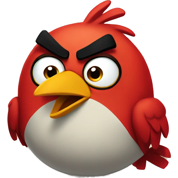 Red color angry bird  emoji