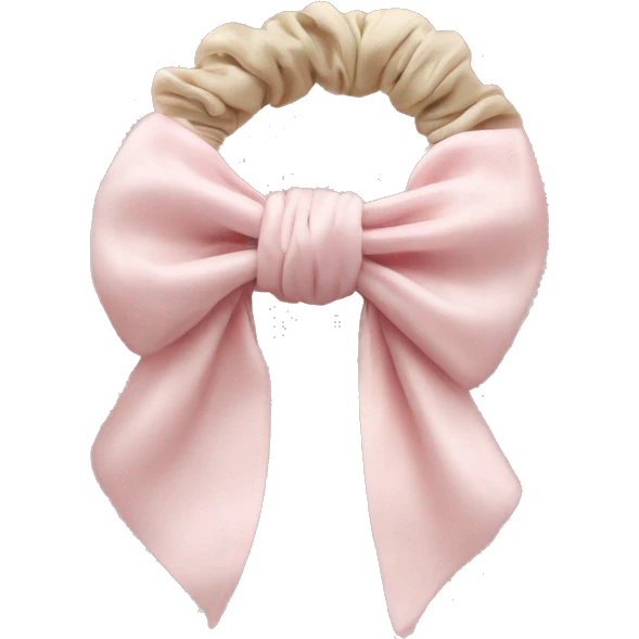 Pale pink Scrunchie with bow emoji