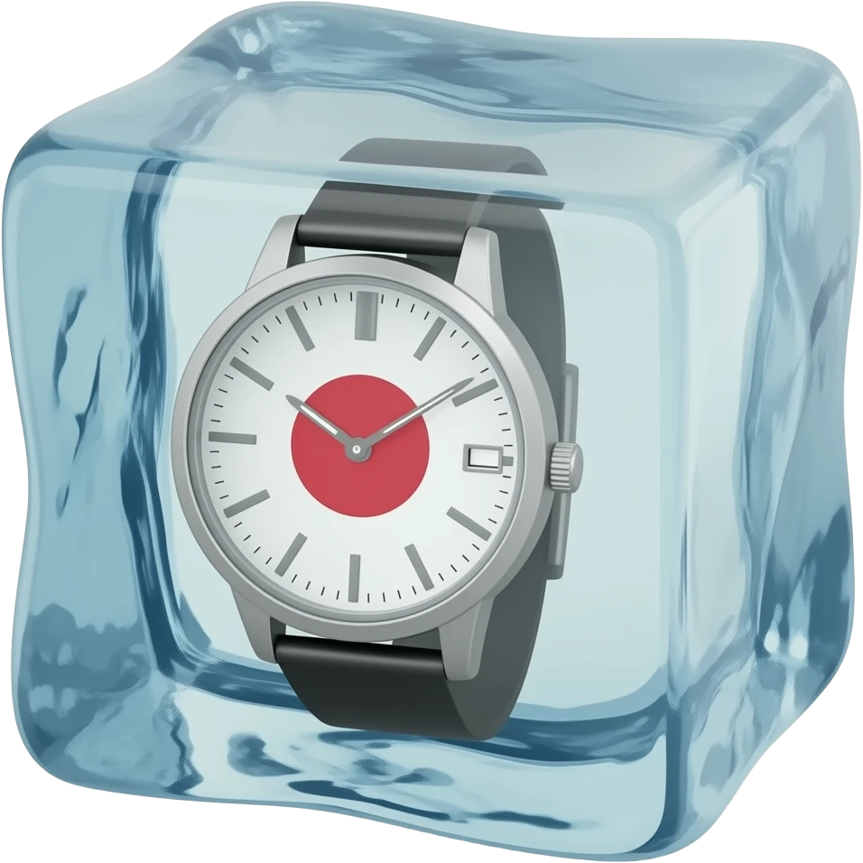 japan watch inside ice cube emoji