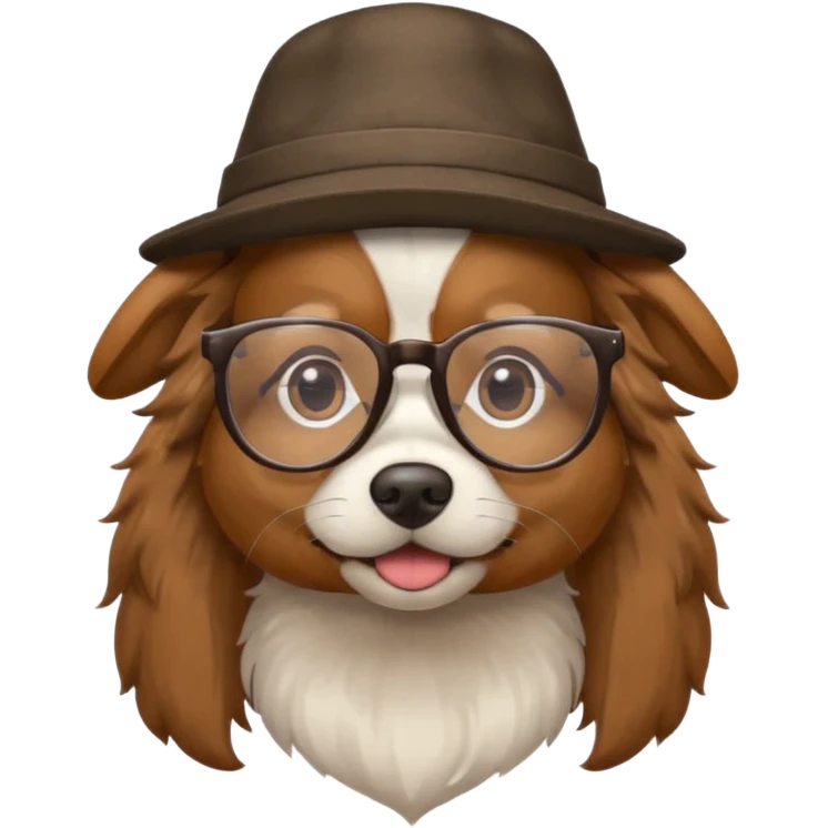 собака с очками в шляпе emoji