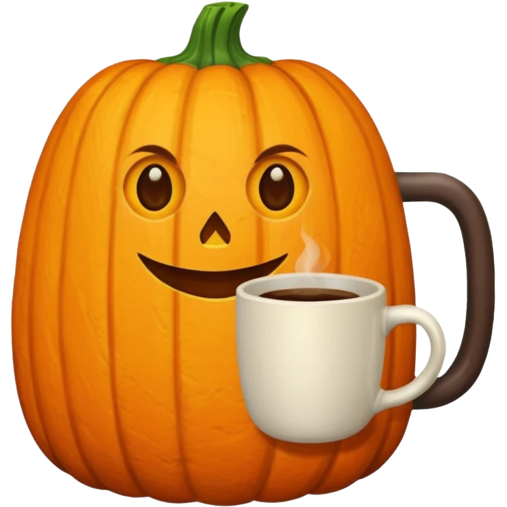 Pumpkin cozy with coffee  emoji