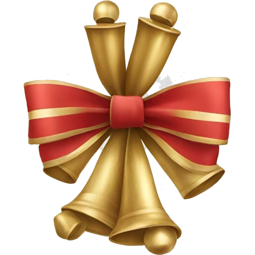 Bow with Christmas bells emoji