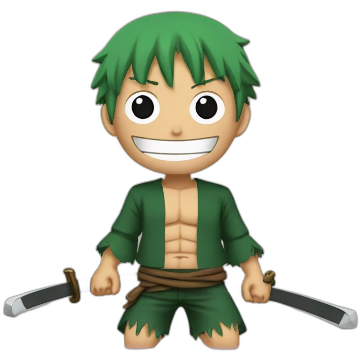 Zoro qui fait un câlin à luffy emoji