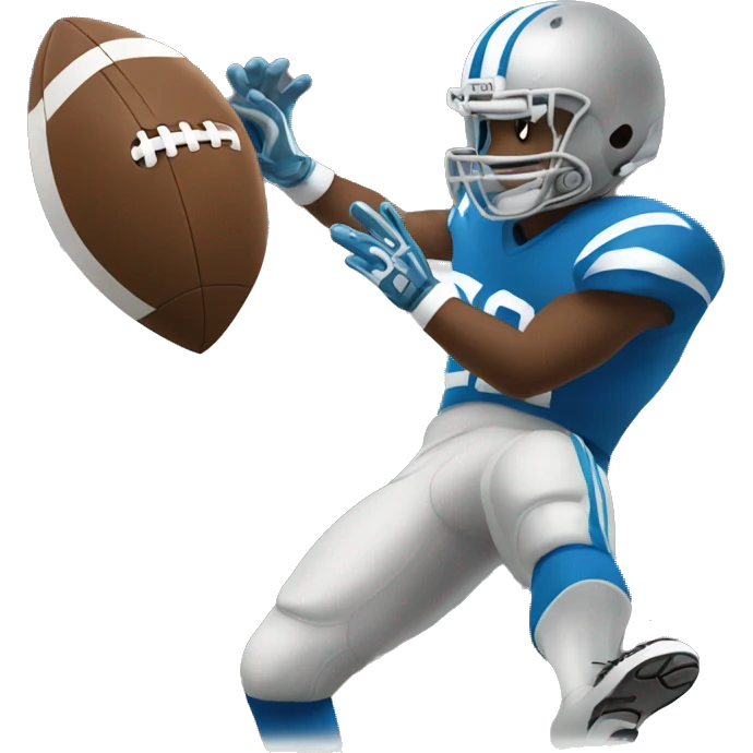 Catching a football, but the football is a ❤️ emoji