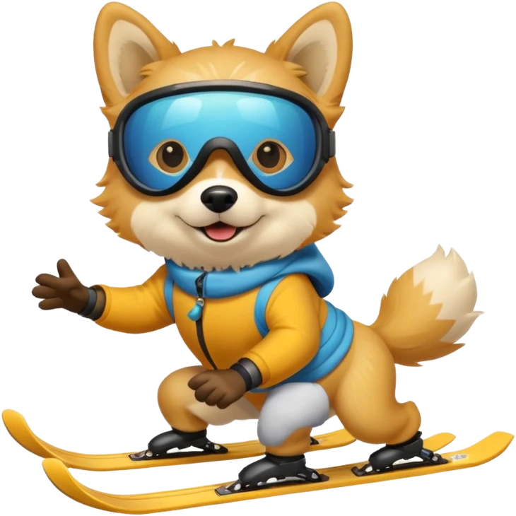 dog skiing emoji