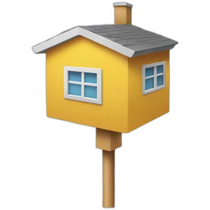 Building on a stick emoji