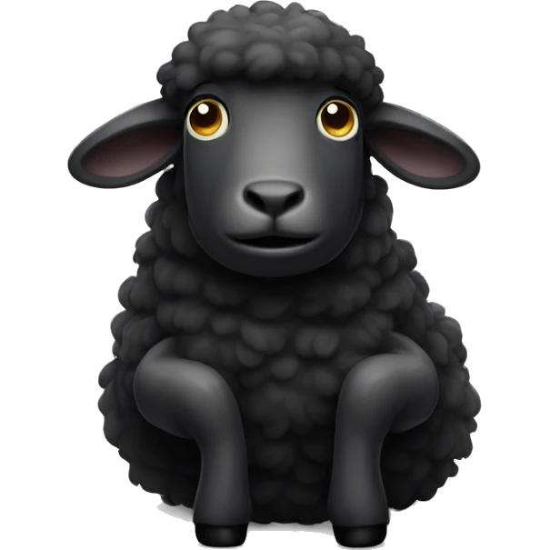 A tired black sheep emoji