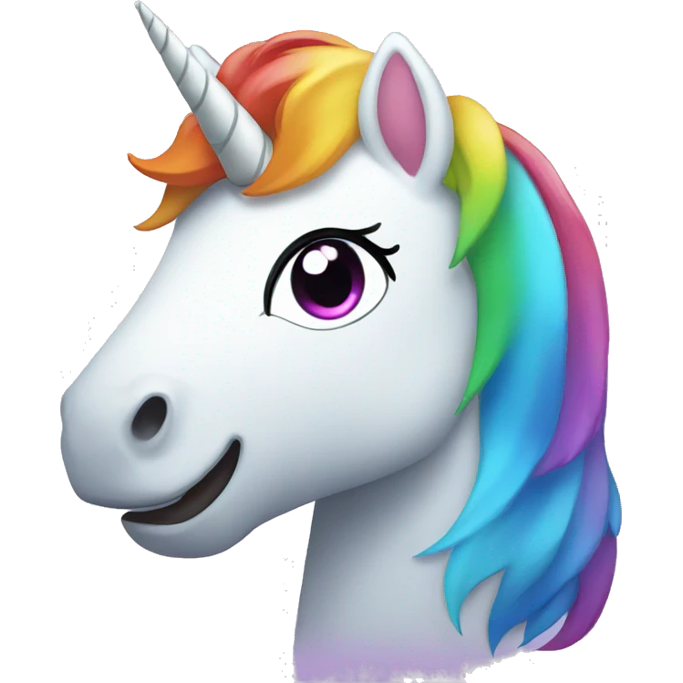 rainbow unicorn smiling emoji