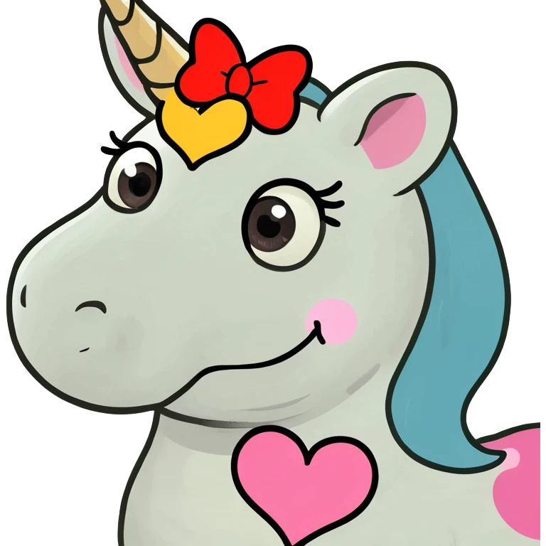 a unicorn with heart eyes wearing a minnie mouse bow emoji
