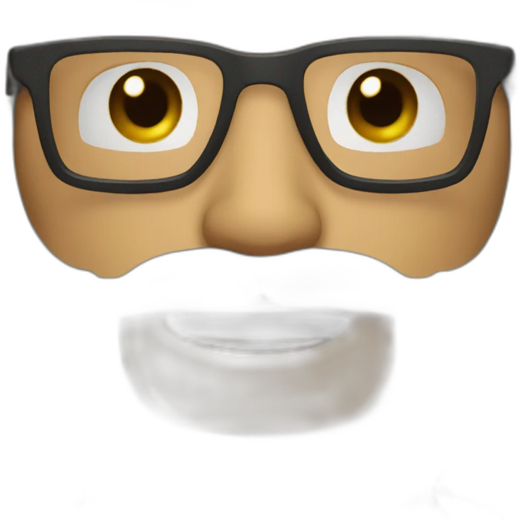 23 old bold guy with glasses and black beard emoji