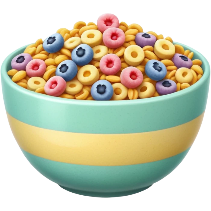 an aesthetic bowl of pastel cereals emoji