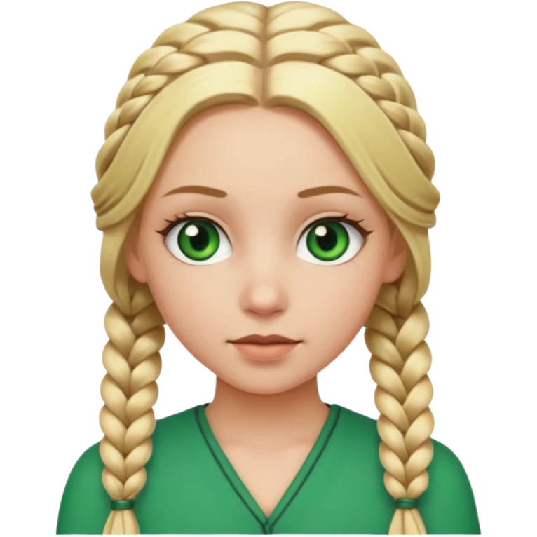 white girl 10 blonde braids emoji