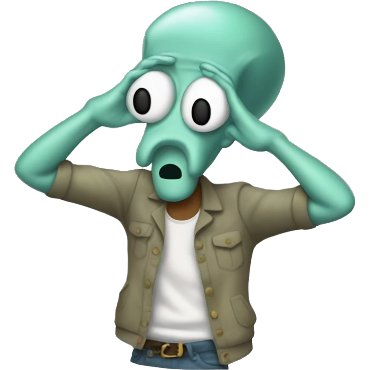 Dabbing Squidward emoji