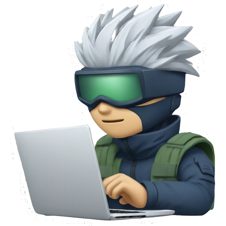 kakashi coding with laptop emoji