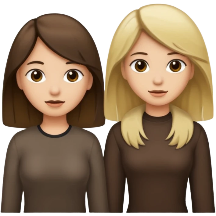 bestiess one with dark brown hair and one with dirty blonde hair emoji
