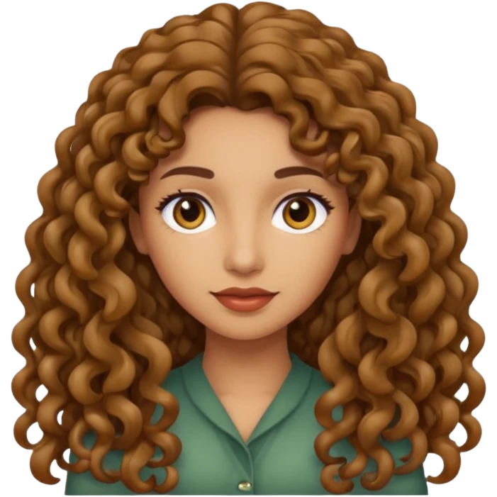 long hair light brown curly olive skin emoji