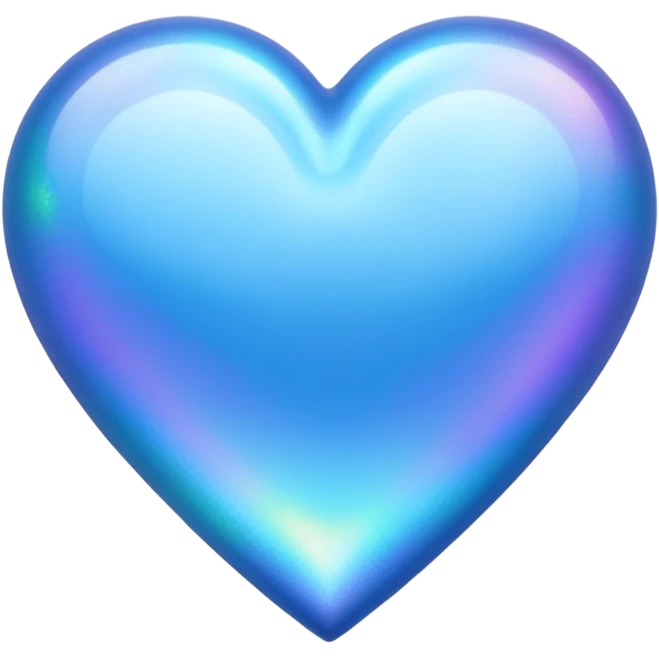 blue heart with a holographic effect emoji