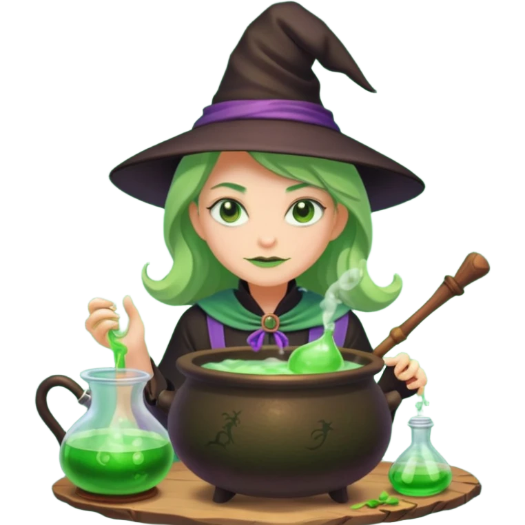 green witch cooking potion emoji