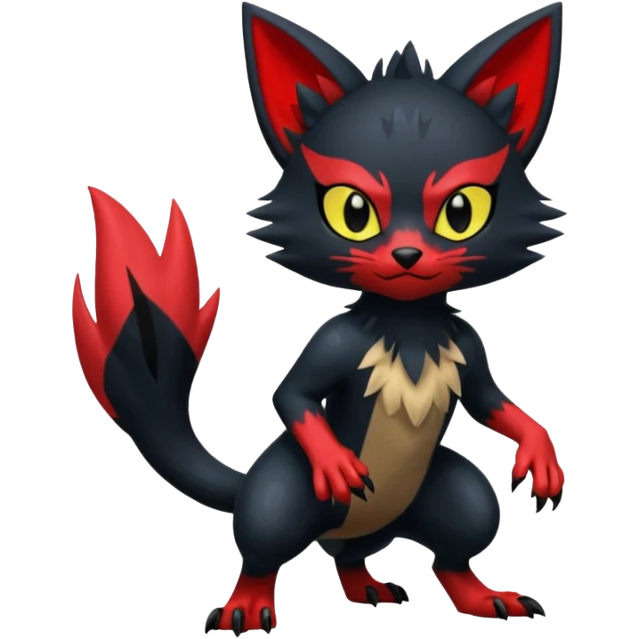 Sneasel-Litten-Zorua-Fakémon-hybrid-creature (full body)  emoji