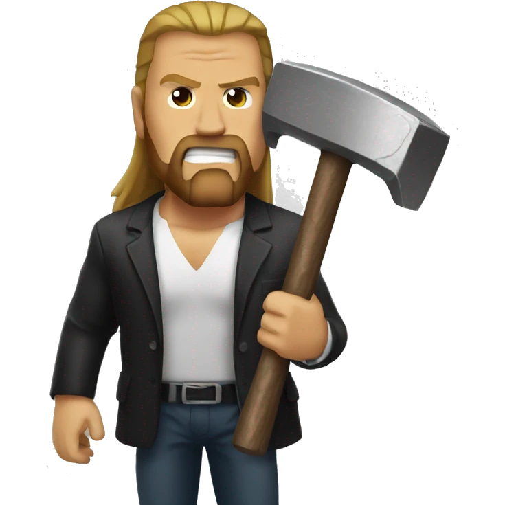 Triple H with a hammer emoji