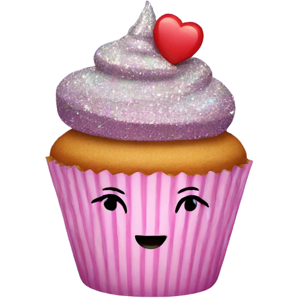 Cupcake with glitter emoji