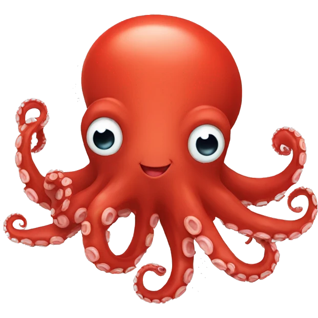 red cartoon octopus smiling emoji