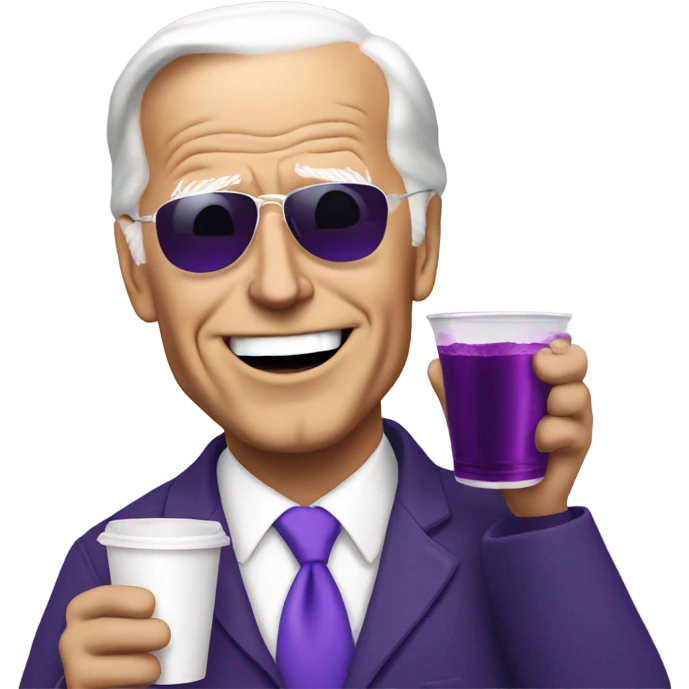biden with purple drink in white cup emoji