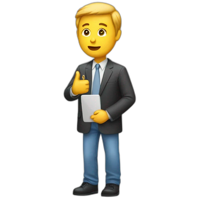 un iphone qui tient un humain dans sa main emoji