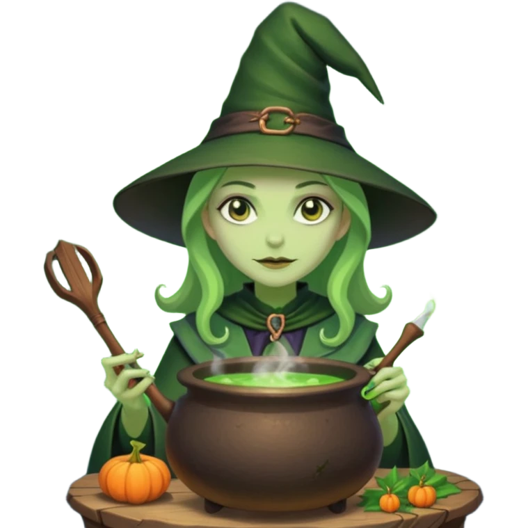 green witch cooking potion emoji