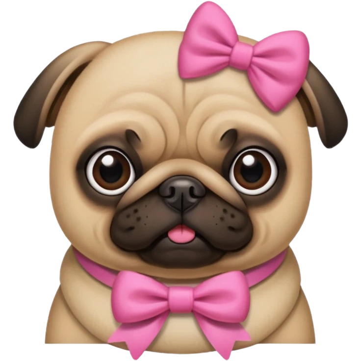 Pug with a pink bow  emoji